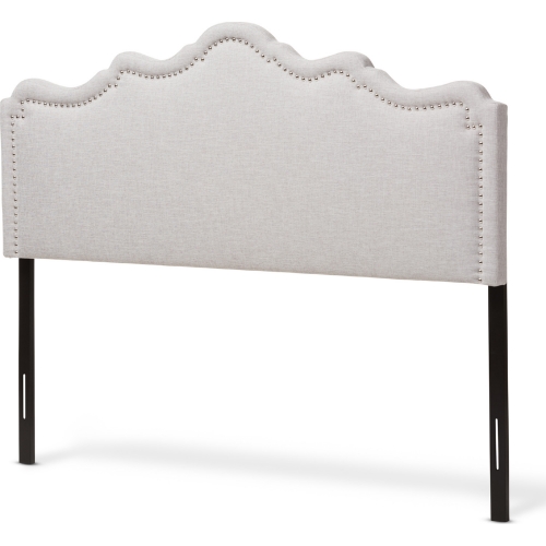 Nadeen Queen Headboard in Gray Beige Fabric